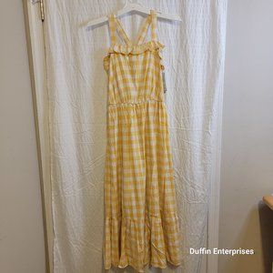 Brand New Cat & Jack Girls Yellow Check Sundress XXL(18) NEW WITH TAGS